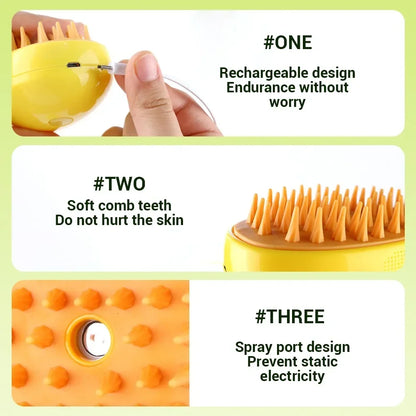Self-Cleaning Pet Massage Brush